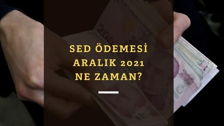 Aralık 2021 SED ödemesi ne zaman yapılacak? Açıklandı