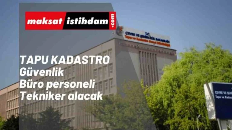 1) Başvurular, 29/12/2021 tarihinden 07/01/2022 tarihi saat: 23:59' a kadar e-devlet üzerinden Tapu ve Kadastro Genel Müdürlüğü - Kariyer Kapısı - Kamu İşe Alım veya Kariyer Kapısı https://isealimkariyerkapisi.cbiko.gov.tr üzerinden yapılacaktır. Şahsen, kargo ya da posta yoluyla yapılan başvurular kabul edilmeyecektir. 2) Adaylara ait KPSS puanı, eğitim, mezun olduğu bölüm, askerlik, adli sicil kaydı ve kimliğine dair bilgiler başvuru esnasında e-devlet üzerinden ilgili kurumların web servisleri aracılığı temin edilerek başvurular alınacağından adaylardan bu aşamada belge istenilmeyecektir.