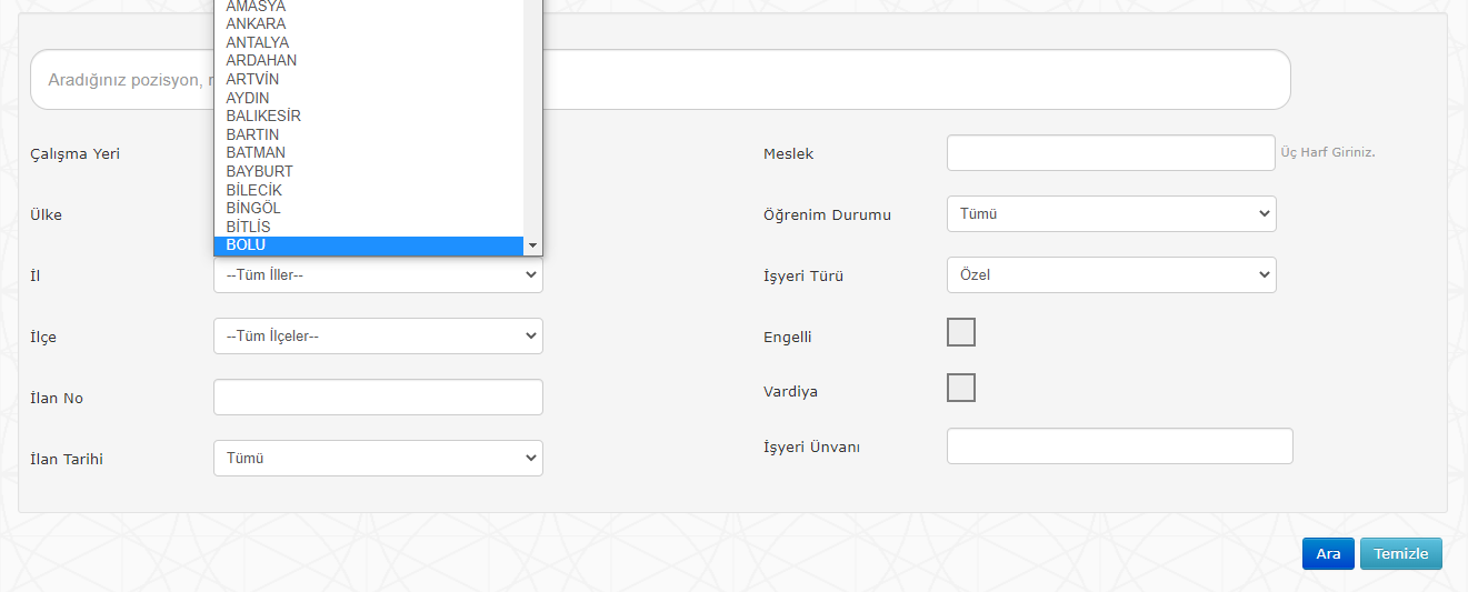 İŞKUR işçi alımı