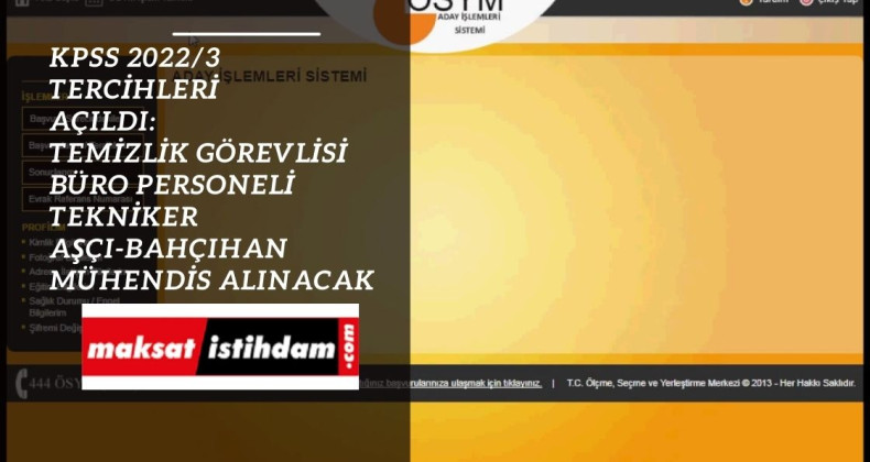 KPSS 2022/3 tercihleri açıldı! Ulaştırma Bakanlığı alım yapacak