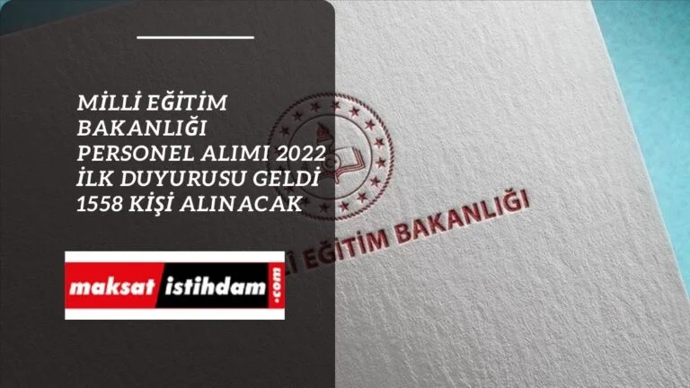 Milli Eğitim Bakanlığı personel alımı 2022