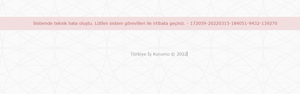 İŞKUR sistemde teknik hata oluştu