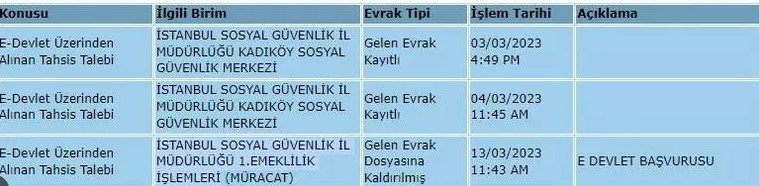 EYT Başvurusu evrak beklemede